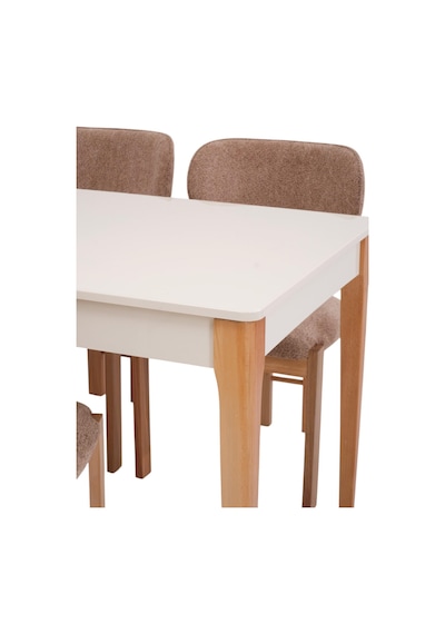 Paris Rodi Lak Panel Mutfak Masa Sandalye Takımı 80x130cm Krem