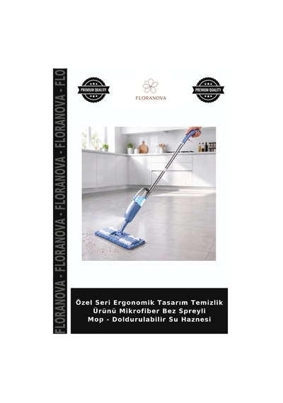 Özel Seri Ergonomik Tasarım Temizlik Ürünü Mikrofiber Bez Spreyli Mop - Doldurulabilir Su Haznesi Çok Renkli