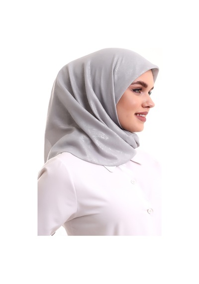 Kofra Desenli Baş Örtü - Gri