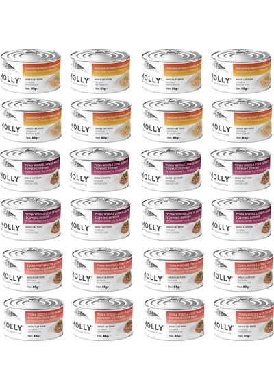 Molly 3 Çeşit Karma Yetişkin Kedi Konservesi 85 Gr. X 24 Adet