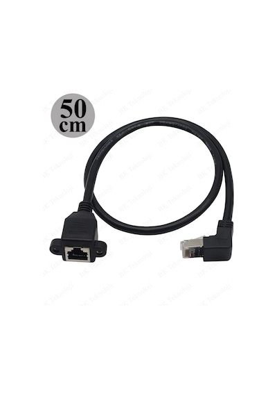 Panel Montaj Rj45 Erkek - Dişi 90 Derece Açılı Uzatma Lan Kablosu