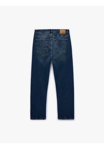 Koton Pamuklu Normal Bel Straight Fit Jean Pantolon - Mark Jean Orta İndigo 6sam40299nd