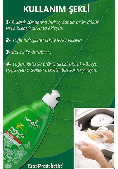 Probiyotikli Bulaşık Jeli 400 Ml Temiz İçerikli, Çevre Dostu, Ağır Kimyasal İçermez