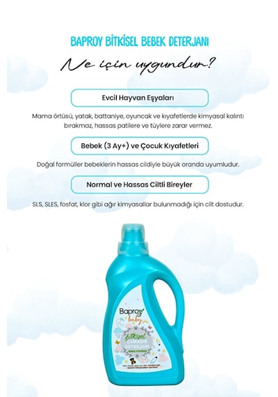 Baproy Bebekler Için Bitkisel Çamaşır Deterjanı 1l X 4 Adet