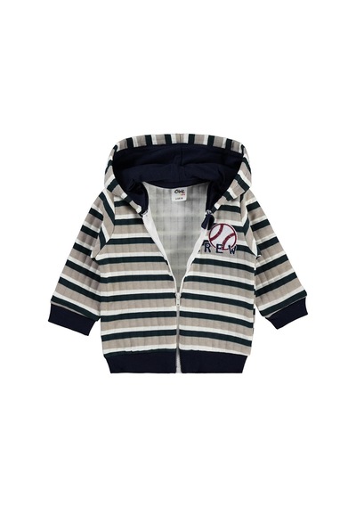 Civil Baby Crew Nakışlı 6-18 Ay Hırka - Bej Açık Vizon