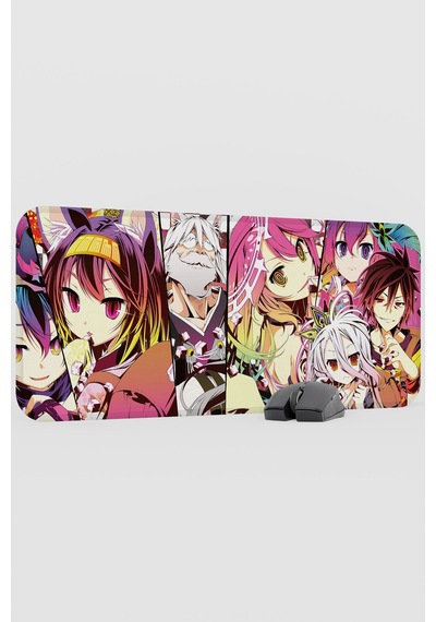 No Game No Life Anime V2 - 70x30 Xl Gaming Kauçuk Kaymaz Taban Mouse Pad Fare Altlığı