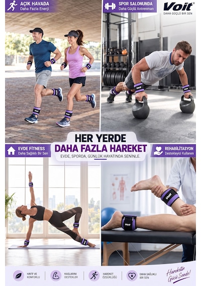 0.5 KG x 2 Adet Ayarlanabilir El ve Ayak Bilek Ağırlığı, Cırt Cırtlı Fitness ve Egzersiz Ağırlık Seti