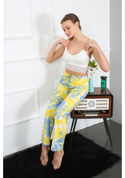 Akbeniz Kadın Pamuklu Alt Pijama 27466 - M Sarı