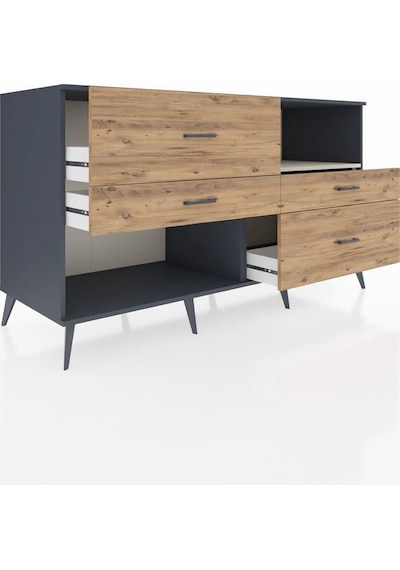Kronos Konsol Tek Raflı 4 Çekmeceli 176x59x99 Antrasit-aytaşı/ça Antrasit-aytaşı/çam Kronos Konsol Tek Raflı 4 Çekmeceli 176x59x99 Antrasit-aytaşı/ça Antrasit-aytaşı/çam