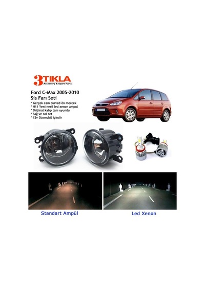 Ford C-max 2005-2010 Beyaz Led Xenon Sis Farı Seti