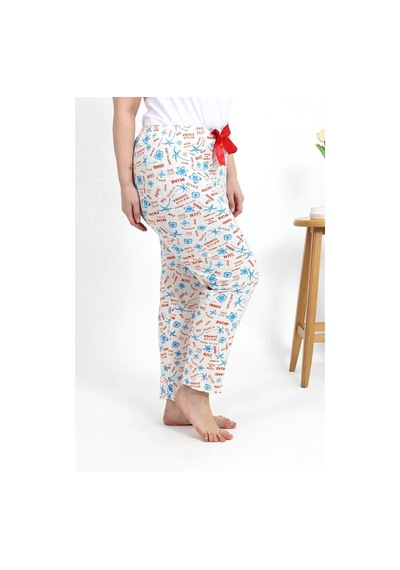 Mtm My The Mall Kadın Pamuklu Büyük Beden Alt Pijama Ekru Ekru