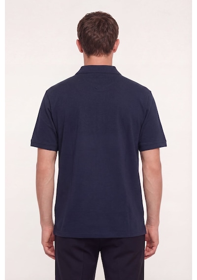 Sabri Özel Erkek Lacivert Normal Kesim Regular Fit Pamuklu Örme Basic Polo Yaka Tişört