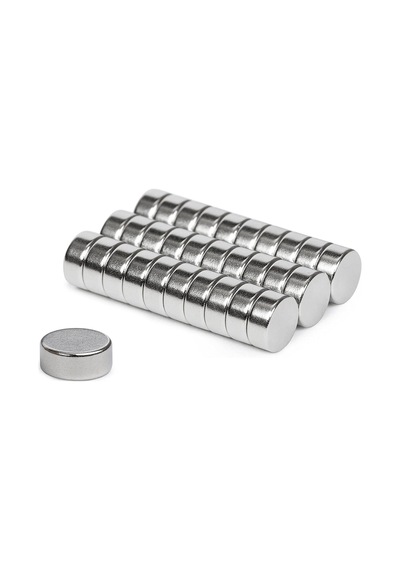 Ø12x5 Mm Neodyum Mıknatıs - Çap 12 Mm, Kalınlık 5 Mm - Yuvarlak Güçlü Mıknatıs 10 Adet
