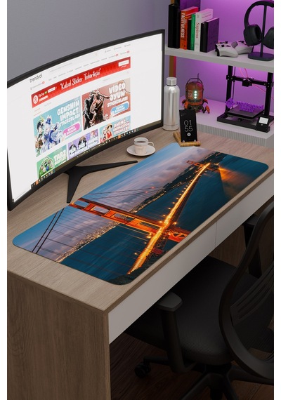 Golden Gate Köprüsü Kaliforniya Abd 2 V3 90x40 Xxl Gaming Kauçuk Kaymaz Taban Mouse Pad Fare Altlığı