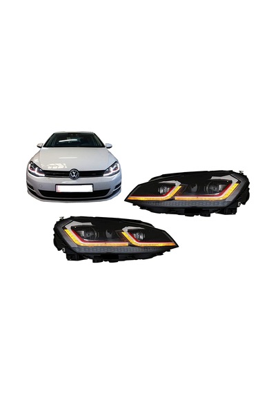 VW GOLF 7 2014- GOLF 7.5 DİZAYN KAYAR SİNYALLİ KIRMIZI  J ÖN FAR