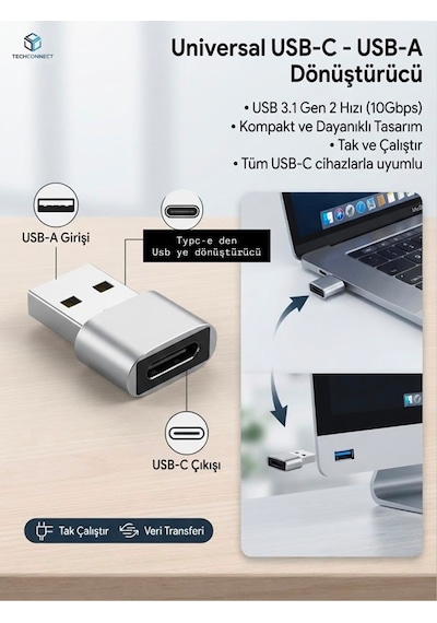 Çeşitli Renk Usb To Type-c 3.0 Veri Aktarımı Otg Çevirici Usb'den Type-c'ye Dönüştürücü Adaptör Yüksek Hızlı Çok Renkli
