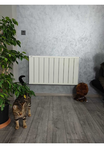 Alüminyum Panel Radyatör Ekol Model 600 Mm X 1000 Mm Ral 9010 Kırık Beyaz