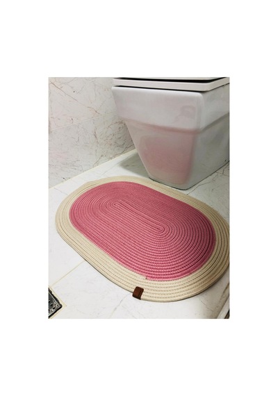 Jüt,hasır,tek Li,banyo Paspası,bohem Tarzı Banyo Takımı, Paspas/40x60 Pembe Pembe