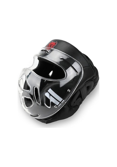 Titan Sport Yüz Korumalı Boks Kaskı , Siyah Pitbull Desenli Camlı Model Çok Renkli