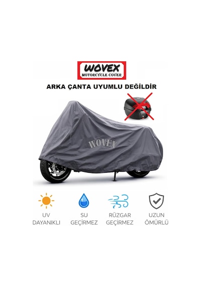 Mutt Hilts 125-250cc İle Uyumlu Motosiklet Brandası,çantasız Model Uyumlu Branda,gri
