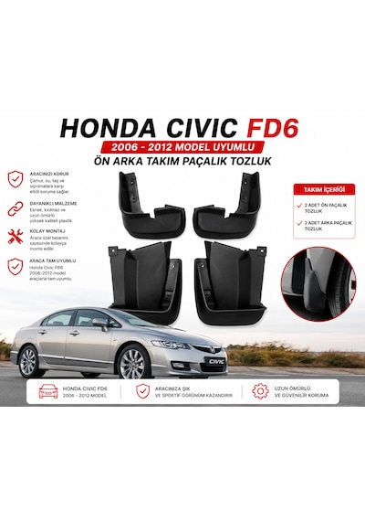 Honda Cıvıc Fd6 2006-2012 Ön Arka Takım Paçalık Tozluk Seti