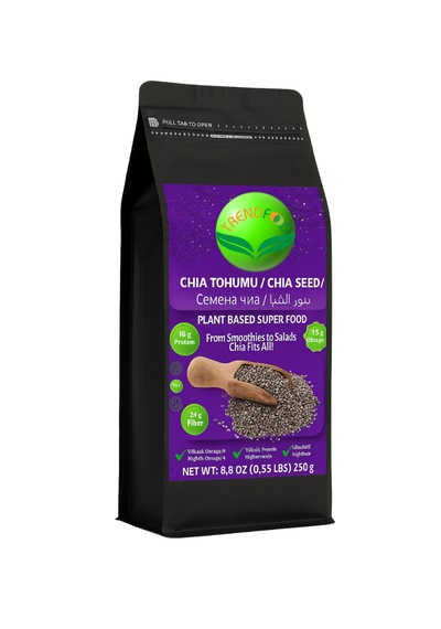 Trend Food Chia Tohumu 250 G Yüksek Lif & Omega 3 İçerikli %100 Bitkisel Süper Gıda Vegan Gluten Free