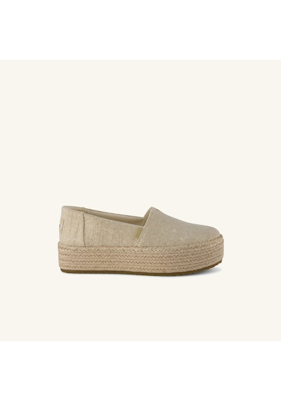 10023059 Champagne Espadril Kadın 10023059 Toms Valencıa Glimmer Slub Canvas Krem
