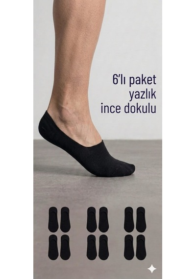 Km Collections 6'lı Set Babet Çorap Erkek&kadın Siyah