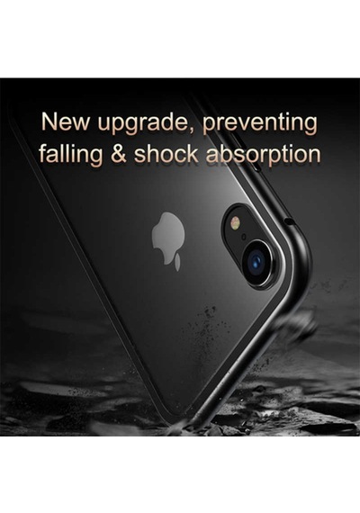 Apple Uyumlu iPhone Xr 6.1 Kaliteli 360 Miknatisli Cam Tam Koruma Kilif 307496650 - Renk Seçimi-Kampanya / Siyah-Cam Ekran Koruyucu (+15 Tl)
