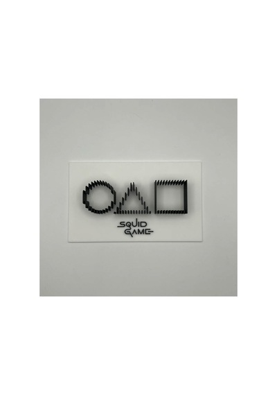 Squid Game Katmanlı Kalamar Oyunu Logosu Heykeli 150x90mm Beyaz - 694546480