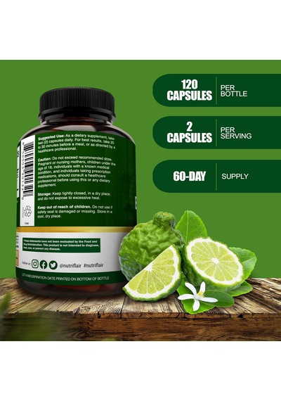Nutriflair Organic Citrus Bergamot 1400mg 120 Caps Aromasız