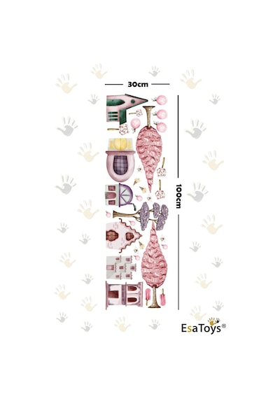 Ev Ve Ağaç Temalı Çocuk Odası Sticker Seti