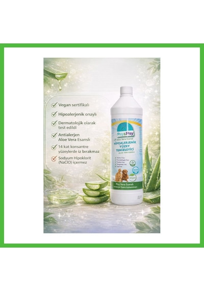 Vaveni Pısy & Pısy Antialerjen Aloe Vera Esanslı Konsantre Hipoalerjenik Yüzey Temizleyici 1 L Arz Tekli