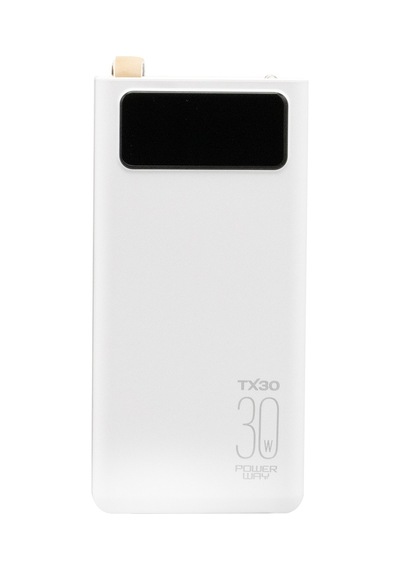 Powerway TX30 30000 Mah Dijital Göstergeli Powerbank Beyaz