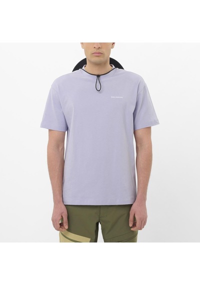 Salomon Chest Logo Relaxed Erkek Tişört Cosmic Sky Lc2686800 Mor