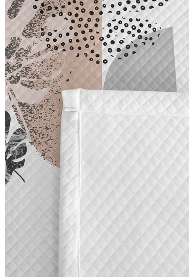 Botanik Gri Genç Odası Bohem Tek Kişilik Pike Takımı-minimal Pudra 160x220 Cm Kapitone Yatak Örtüsü Gölge Taş Örtüsü