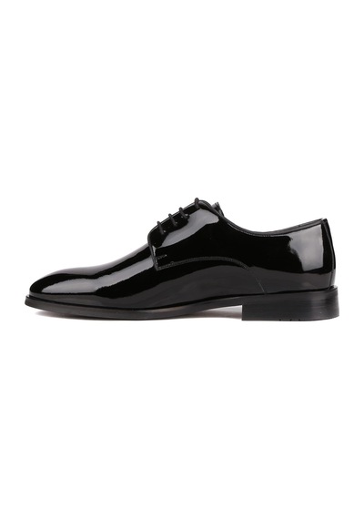 Shoetyle - Siyah Rugan Deri Bağcıklı Erkek Klasik Ayakkabı 250-2239-1232 Siyah