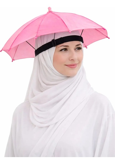 İldeşli Beyaz Hac Umre Şemsiyesi Beyaz Otomatik Şemsiye Pembe