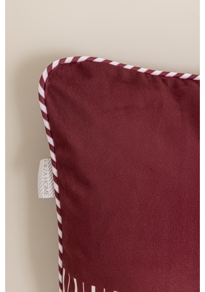 Charm Kırmızı Beyaz Şerit Baskılı Kırlent 40x60 35256a Kırmızı