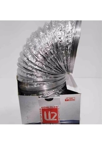 Ø 127 Mm - 2 Mt Alüminyum Telli İzolesiz Esnek Hava Kanalı - Davlumbaz Ve Aspiratör Borusu 2 Mt
