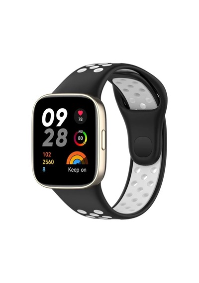 Redmi Watch 3 Spor Delikli Kordon - Siyah-beyaz Diğer