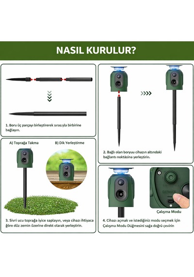 Pro Solar Animal Repeller Güneş Enerjili Hayvan Kovucu