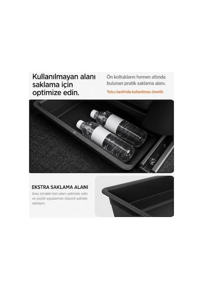 Spigen Tesla Model Y Koltuk Altı Organizer To222 Siyah Saklama Kutusu