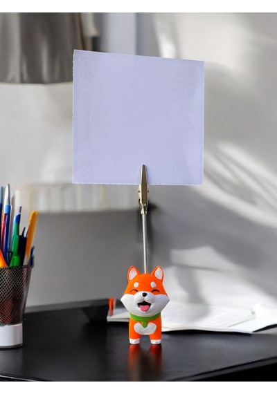 Akita Sevimli Yavru Köpek Fotoğraf Not Tutacağı Ofis Masası Hediyelik Turuncu