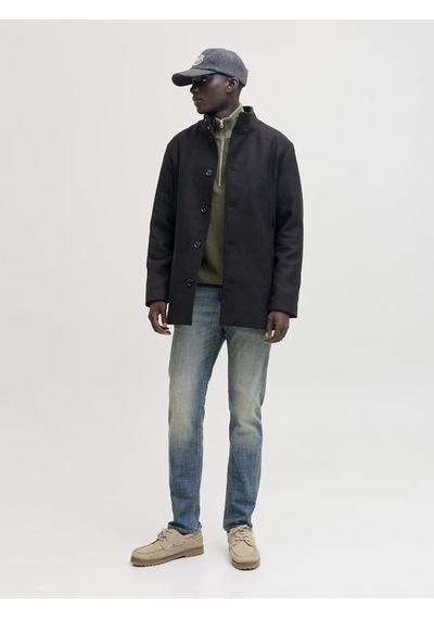 Jack & Jones Jack&jones Jjedetroıt Coat Styd Aw25 Erkek Kaşe Kaban Siyah