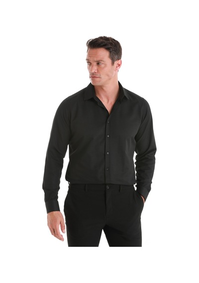 Hatemoğlu Siyah Slim Fit Desenli Slim Yaka Pamuklu Uzun Kollu Gömlek 24d190000019 991 Siyah