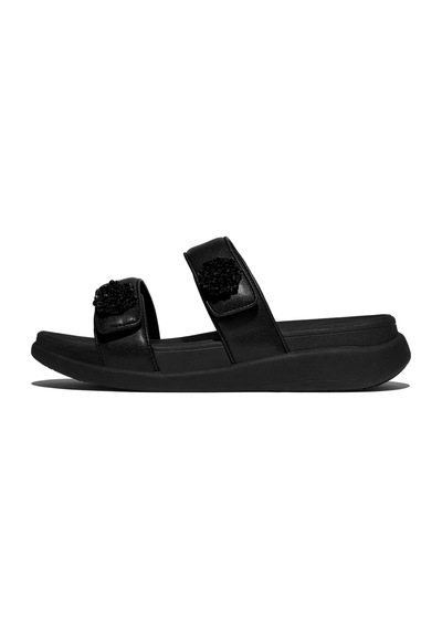Roncato 090 All Black Sandalet Kadın Diğer Iw5-090 / 675 Fitflop F-mode Go Beadie-button Adjustable Two-bar Siyah