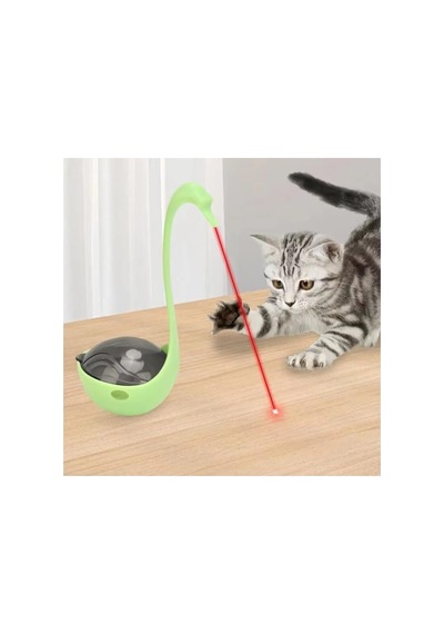 Lazerli Kuğu Kedi Oyuncağı Hareketli Hacıyatmaz & Mama Dağıtıcı Etkileşimli Egzersiz Oyuncağı