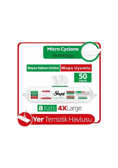 Easy Clean Beyaz Sabun,çamaşır Suyu,arap Sabun Mop Uyumlu Yer Temizlik Havlusu 3 X 50 Diğer