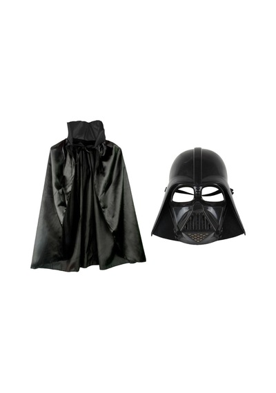Çocuk Boy Yıldız Savaşları Star Wars Darth Vadet Maskesi Ve 90 Cm Pelerin Seti Siyah Bx40